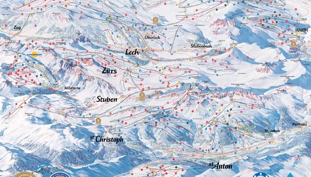 Pistekaart Ski Arlberg