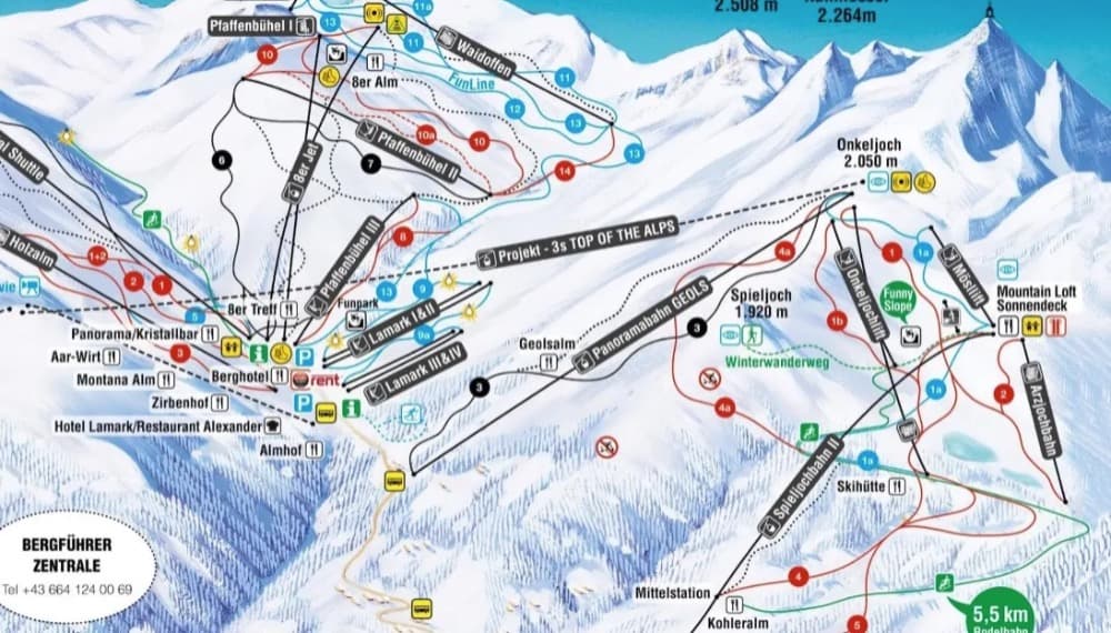 Pistekaart Spieljoch (Fügen)
