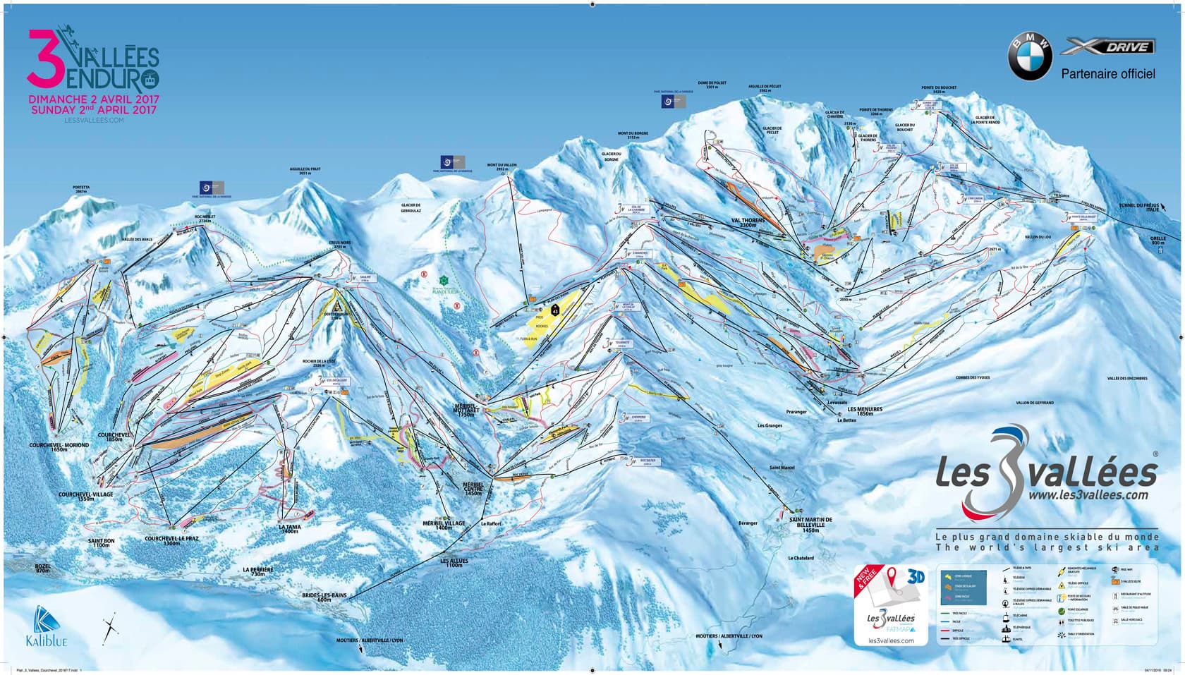 Pistekaart Les Trois Vallees